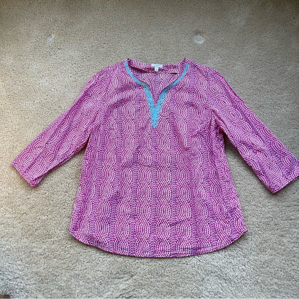 Talbots Pink and Blue Blouse